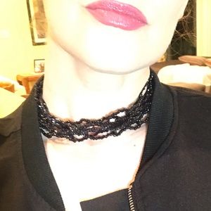 $25 BUNDLE for discount Vtg black crystal necklace